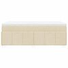 vidaXL Cama com molas/colch&atilde;o 100x200 cm tecido cor creme