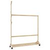 vidaXL Cabide com ganchos e rodas 100x35x157 cm bambu