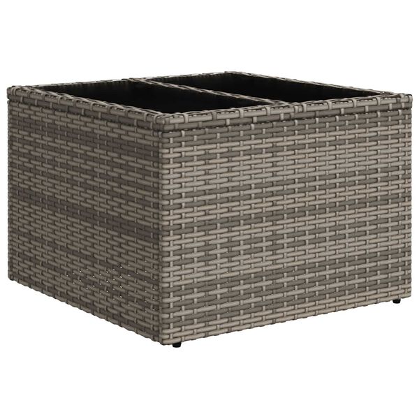 vidaXL Conjunto de Sof&aacute; de Jardim 5 pcs Cinzeto Rattan e A&ccedil;o e Vidro
