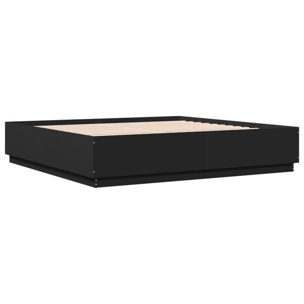 vidaXL Estrutura de cama 200x200 cm derivados de madeira preto