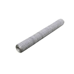 vidaXL Cerca arame p/ galinheiro 25x0,5 m a&ccedil;o galvanizado prateado