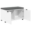 vidaXL Banco de Hall com almofada com porta Branco 80 x 46 x 46 cm