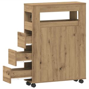 vidaXL Arm&aacute;rio WC estreito c/ rodas deriv. madeira carvalho artisiano