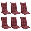 vidaXL Almofad&otilde;es cadeiras altas 6 pcs mesclado tecido vermelho tinto