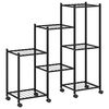 vidaXL Suporte de vasos c/ rodas 83x25x83,5 cm ferro preto