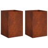 vidaXL Vaso de Jardim 2 unid. Ferro Enferrujado 50 x 50 x 75 cm
