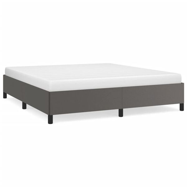vidaXL Estrutura de cama 160x200 cm couro artificial cinzento