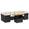 vidaXL 8 pcs conjunto sof&aacute;s de jardim com almofad&otilde;es vime PE preto