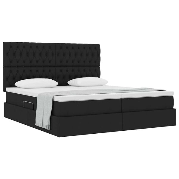 vidaXL Cama com Armazenamento Preto 180 x 200 cm Couro Sint&eacute;tico