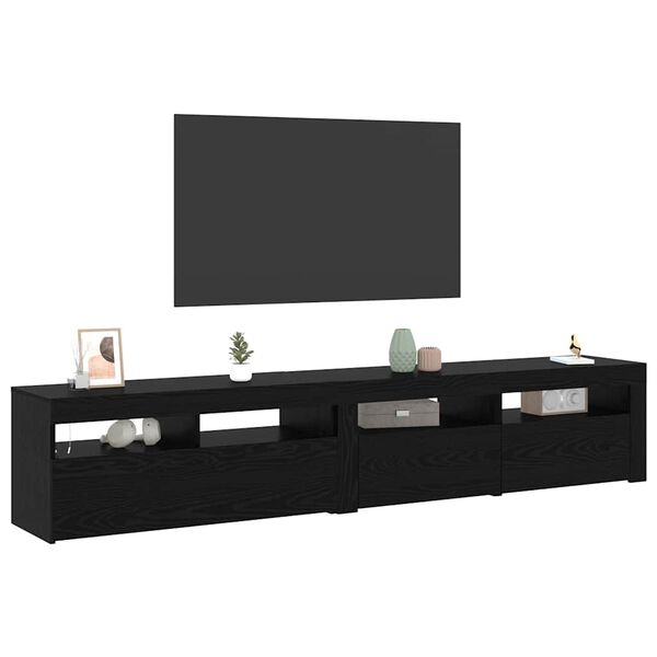 vidaXL Gabinete para TV 2 pcs Carvalho Preto 210 x 35 x 40 cm