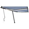 vidaXL Toldo retrátil manual com LED 400x300 cm azul e branco