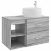 vidaXL Conjunto de M&oacute;veis para Banheiro 2 unid. Sonoma cinzento