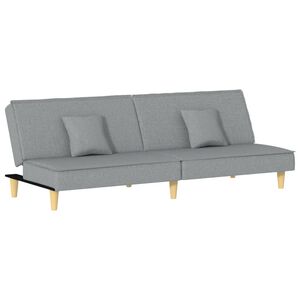 vidaXL Sof&aacute;-cama tecido cinzento-claro
