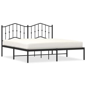 vidaXL Estrutura de cama com cabeceira 183x213 cm metal preto