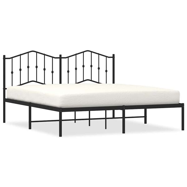 vidaXL Estrutura de cama com cabeceira 183x213 cm metal preto