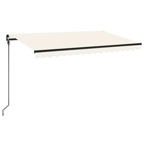 vidaXL Toldo retr&aacute;til manual com LED 450x300 cm cor creme