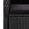 vidaXL 11 pcs conjunto de jantar p/ jardim c/ almofad&otilde;es vime PE preto