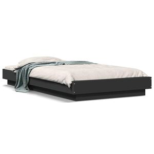 vidaXL Estrutura de cama 100x200 cm derivados de madeira preto