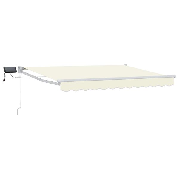 vidaXL Toldo retr&aacute;til manual com LEDs Creme 2,5 x 2 m