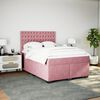 vidaXL Cama com molas/colch&atilde;o 140x190 cm veludo rosa