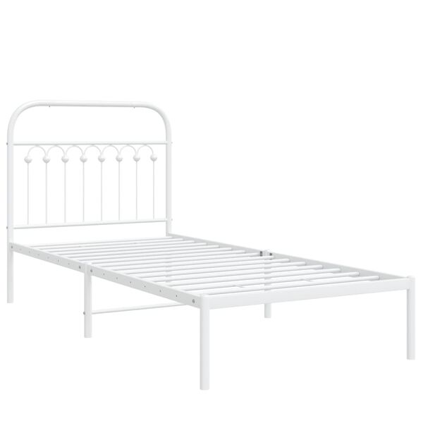 vidaXL Estrutura de cama com cabeceira 90x200 cm metal branco