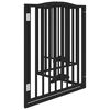 vidaXL Port&atilde;o p/ c&atilde;es com porta dobr&aacute;vel 4 pain&eacute;is 320 cm &aacute;lamo preto