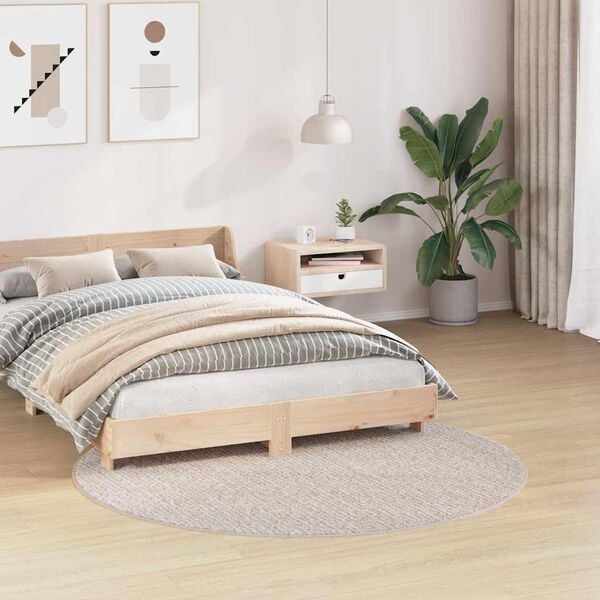 vidaXL Tapete Shaggy Antiderrapante Creme 160 x 160 cm PP