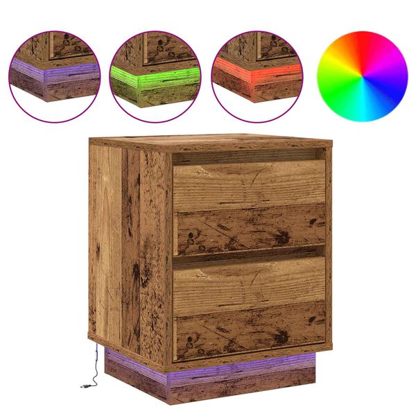 vidaXL Arm&aacute;rio de Cabeceira Madeira antiga 39 x 34,5 x 50 cm