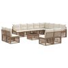 vidaXL Conjunto de Sof&aacute; de Jardim 13 pcs Bege vime PE