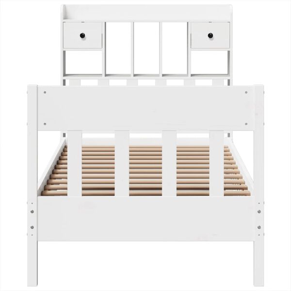 vidaXL Cama sem colch&atilde;o 90x200 cm madeira de pinho maci&ccedil;a branco