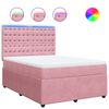 vidaXL Cama com molas/colch&atilde;o 140x200 cm veludo rosa
