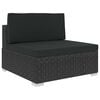 vidaXL 6 pcs conjunto lounge de jardim c/ almofadões vime PE preto