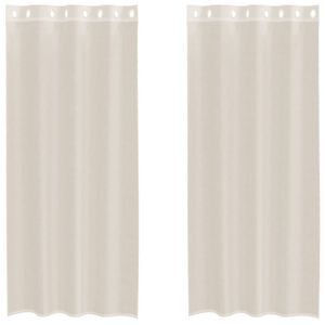 vidaXL Cortinas de voile com ilh&oacute;s 2 pcs creme 140x245 cm