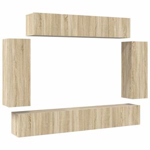 vidaXL 6pcs conjunto de m&oacute;veis de TV derivados madeira carvalho sonoma
