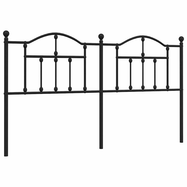 vidaXL Cabeceira de cama 160 cm metal preto