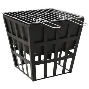vidaXL Braseira e barbecue 2-em-1 34x34x48 cm a&ccedil;o