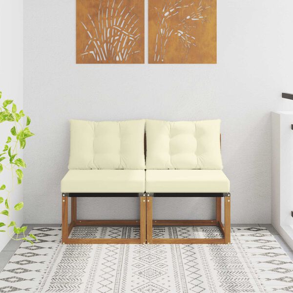 vidaXL 2 Pe&ccedil;a Sof&aacute; do Meio para Exterior