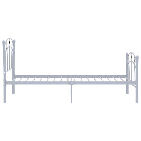 vidaXL Estrutura de cama com design de futebol 90x200 cm metal cinza