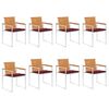 vidaXL Cadeiras de jardim 8 pcs c/ almofad&otilde;es madeira de ac&aacute;cia maci&ccedil;a