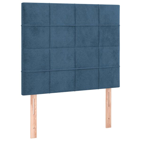 vidaXL Cabeceira Azul Escuro 90x5x118/128 cm Veludo