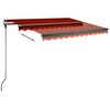 vidaXL Toldo retr&aacute;til manual com LED 350x250 cm laranja e castanho