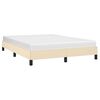 vidaXL Estrutura de cama sem colchão 140x190 cm tecido cor creme