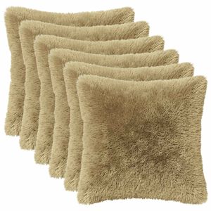 vidaXL Almofada HEERLEN 6 unid. Cinzento-claro Fleece PV