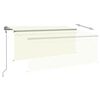vidaXL Toldo autom&aacute;tico c/ estore/LED/sensor de vento 3x2,5m cor creme