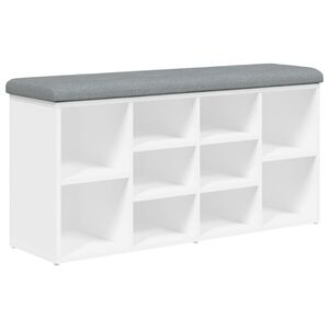 vidaXL Banco para sapatos branco 102x32x50 cm madeira projetada