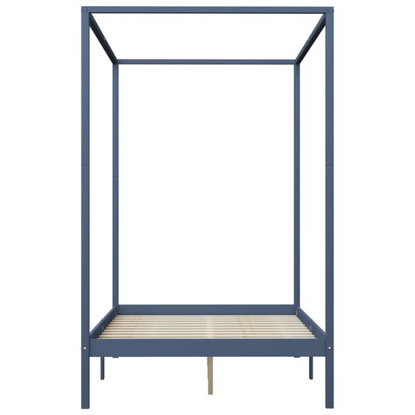 vidaXL Estrutura cama p/ dossel 2 gavetas 140x200cm pinho maci&ccedil;o cinza