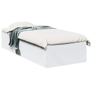 vidaXL Estrutura de cama 75x190 cm derivados de madeira branco