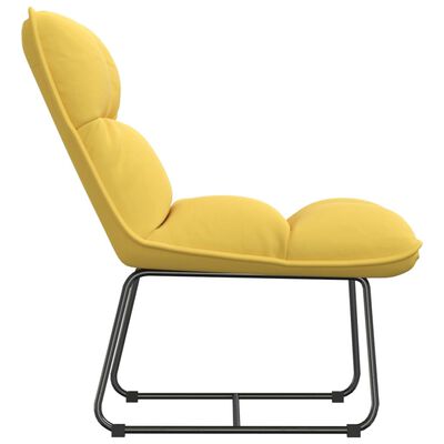 vidaXL Cadeira de lazer com estrutura de metal veludo amarelo