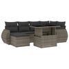 vidaXL 7 pcs conjunto sof&aacute;s p/ jardim c/ almofad&otilde;es vime PE cinzento