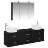 vidaXL Conjunto de M&oacute;veis para Banheiro 4 pcs Carvalho Preto